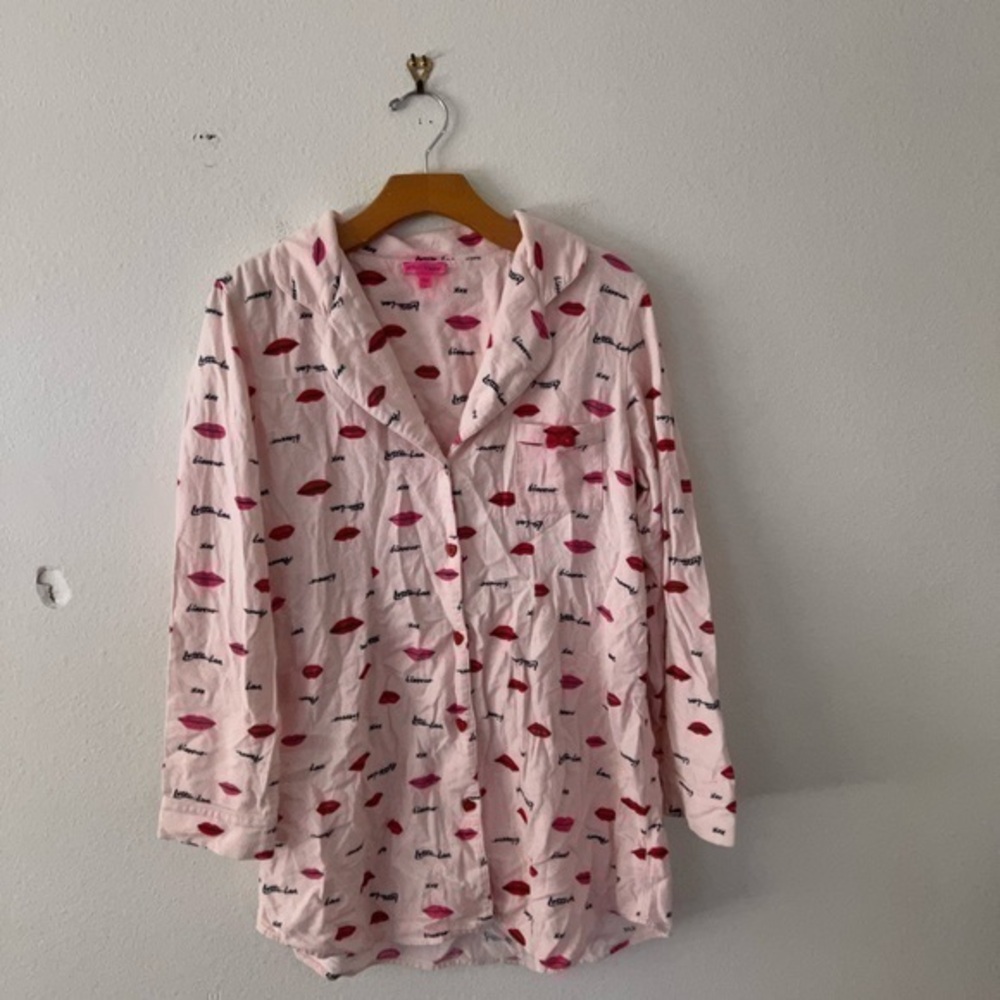 Betsey Johnson Long Sleeve Button Up Shirt Size Large